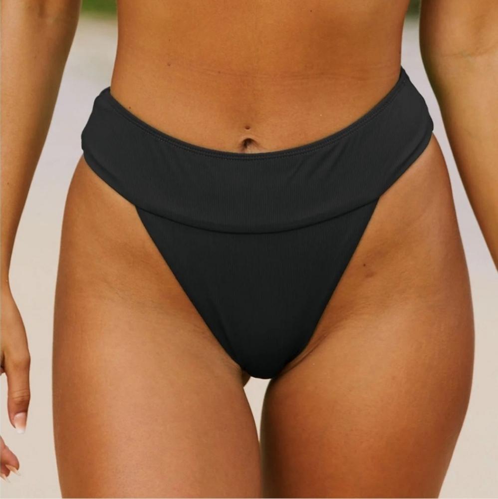 NWT Berlook Black Back TieTop & Black High Cut WaistBottom, L Bikini Set - Picture 10 of 16